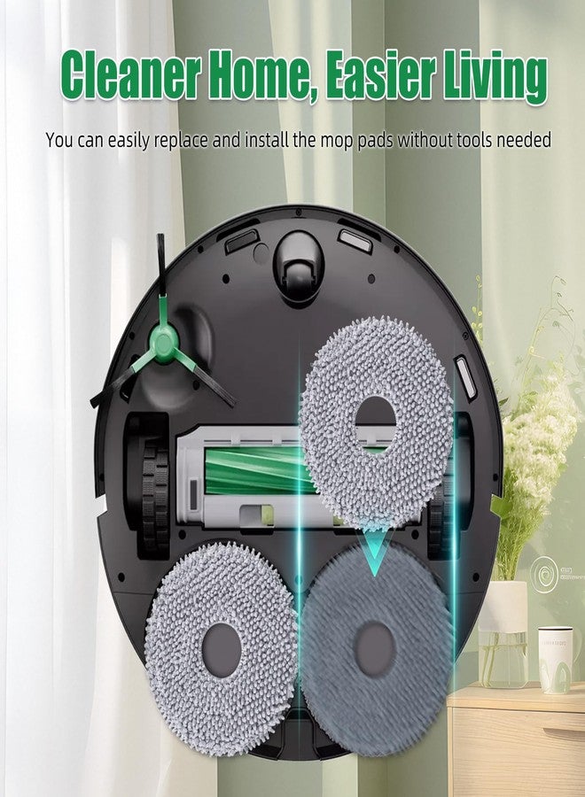 عبوة من 6 قطع من وسادات الممسحة البديلة 405/505 متوافقة مع جهاز iRobot Roomba Plus 405/505 Combo - أقمشة من الألياف الدقيقة قابلة للغسل وإعادة الاستخدام للمكنسة الكهربائية الروبوتية - Image 5